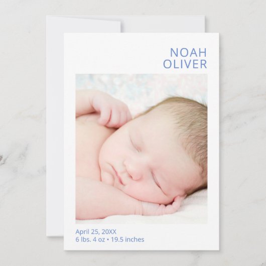 Faire-part de naissance photo simple et moderne (Devant)