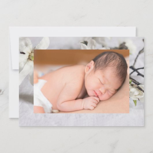 Faire-part de naissance photo simple et moderne po (Dos)