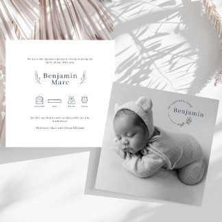 Faire-part de naissance photo simple et moderne po