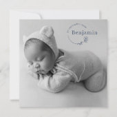 Faire-part de naissance photo simple et moderne po (Devant)