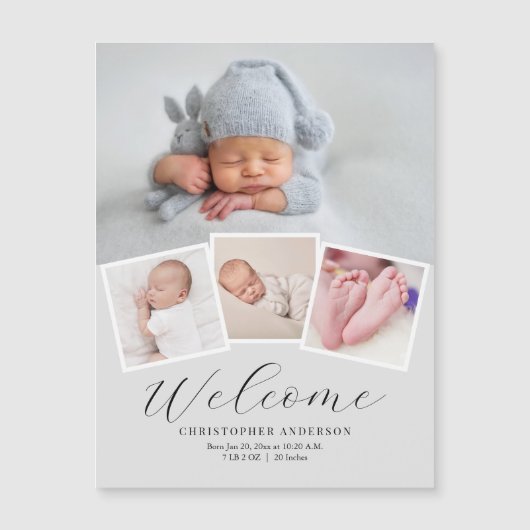 Faire-part de naissance photo simple moderne bébé  (Devant)