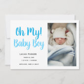 Faire-part de naissance photo simple moderne bébé (Devant)