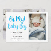 Faire-part de naissance photo simple moderne bébé (Devant / Derrière)