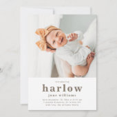 Faire-part de naissance photo simple | Naissance d (Devant)