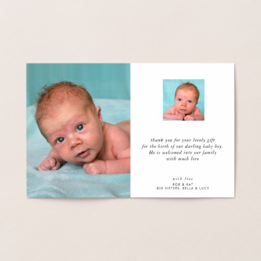 FAIRE-PART DE NAISSANCE photo simple texte (Intérieur)