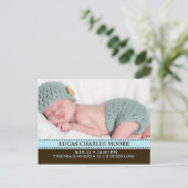 Faire-part de naissance photo simplement charmant (Debout devant)