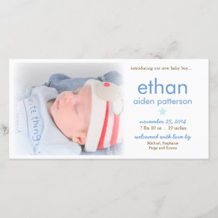 Faire-part de naissance photo Simplicity Baby Boy