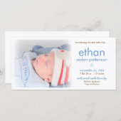 Faire-part de naissance photo Simplicity Baby Boy (Devant / Derrière)