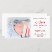 Faire-part de naissance photo Simplicity Baby Boy  (Devant / Derrière)