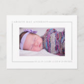 Faire-part de naissance photo Simply Chic Silver F (Devant)