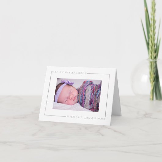 Faire-part de naissance photo Simply Chic Silver F (Devant)