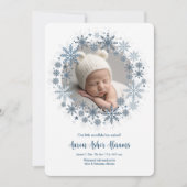 Faire-part de naissance photo Snowflake (Devant)