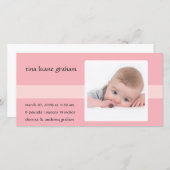 Faire-part de naissance photo Stitch (Fille) (Devant / Derrière)