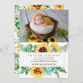 Faire-part de naissance photo Sunflower (Devant / Derrière)