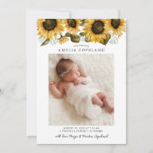 Faire-part de naissance photo Sunflowers Baby (Devant)