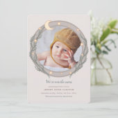 Faire-part de naissance photo sur la Lune (Debout devant)