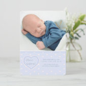 Faire-part de naissance photo Sweet Heart Blue (Debout devant)