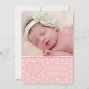 Faire-part de naissance photo Sweet Heart Pink
