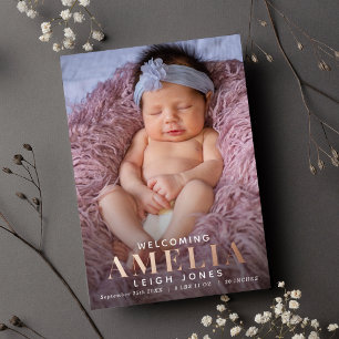 Faire-part de naissance photo Sweet Modern Foil