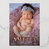 Faire-part de naissance photo Sweet Modern Foil (Recto)