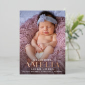 Faire-part de naissance photo Sweet Modern Foil (Debout devant)
