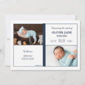 Faire-part de naissance photo tactile (Dos)