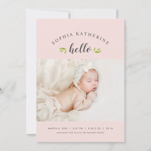 Faire-part de naissance photo Tiny Twigs (Devant)