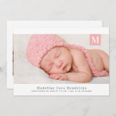 Faire-part de naissance photo traditionnelle de fi (Devant / Derrière)