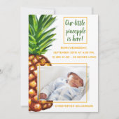 Faire-part de naissance photo tropicale ananas (Devant)