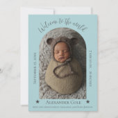 Faire-part de naissance photo turquoise simple Arc (Devant)