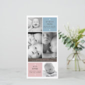 Faire-part de naissance photo Twin Baby moderne (Debout devant)