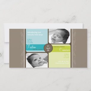 Faire-part de naissance PHOTO TWINS :: chéri 2L