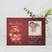 Faire-part de naissance photo Valentine Hearts (Debout devant)