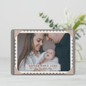 Faire-part de naissance photo vintage (Debout devant)