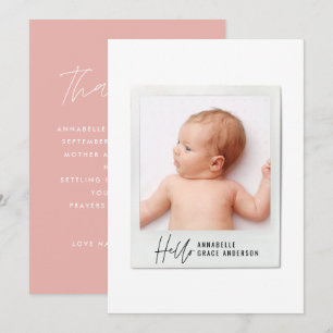 Faire-part de naissance photo vintage de script si