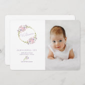 Faire-part de naissance photo Wreath (Devant / Derrière)