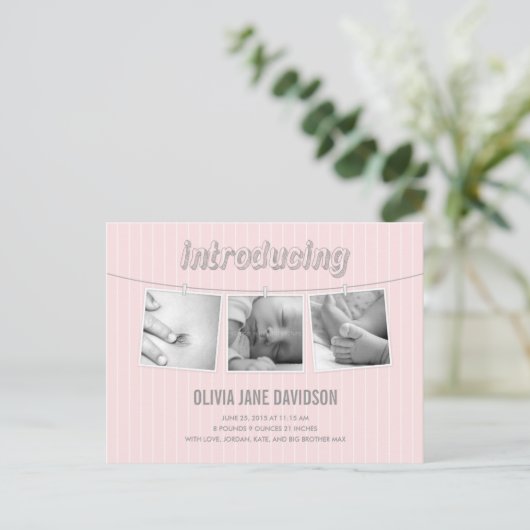 Faire-part de naissance photos accrocheuses - Peti (Debout devant)