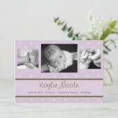 Faire-part de naissance pois (Debout devant)