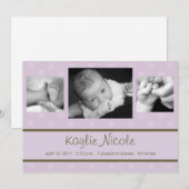 Faire-part de naissance pois (Devant / Derrière)