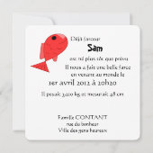 Faire-part de naissance "poisson d'avril" (Dos)