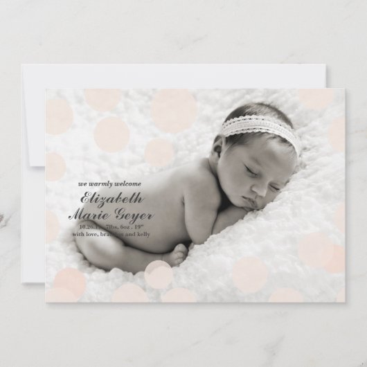 Faire-part de naissance Poka Dot // Confetti (Devant)