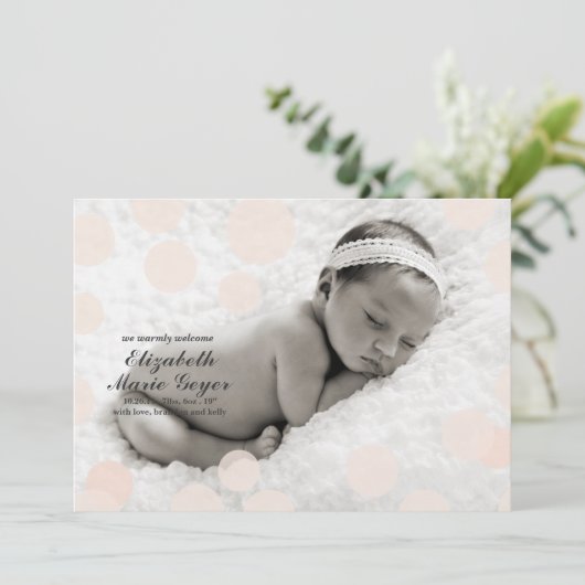 Faire-part de naissance Poka Dot // Confetti (Debout devant)