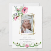 Faire-part de naissance | Poppies d'aquarelle rose (Devant)