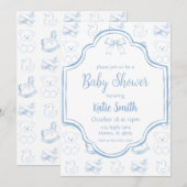 Faire-part de naissance pour bébé garçon (Devant / Derrière)