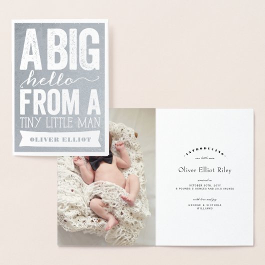 Faire-part de naissance pour bébé garçon Petit Hom (Affichage)