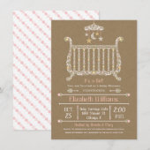 Faire-part de naissance pour fille — Invitation à (Devant / Derrière)
