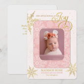 Faire-part de naissance pour les Fêtes C'est une F (Devant / Derrière)