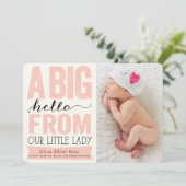 Faire-part de naissance pour petite fille (Debout devant)