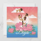 Faire-part de naissance pour une petite fille indi (Devant)