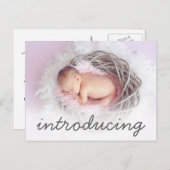 Faire-part de naissance Présentation de la photo d (Devant / Derrière)